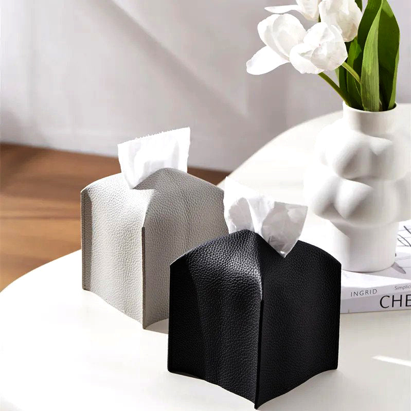 Southern Elegance Faux Leather Tissue Box Holder