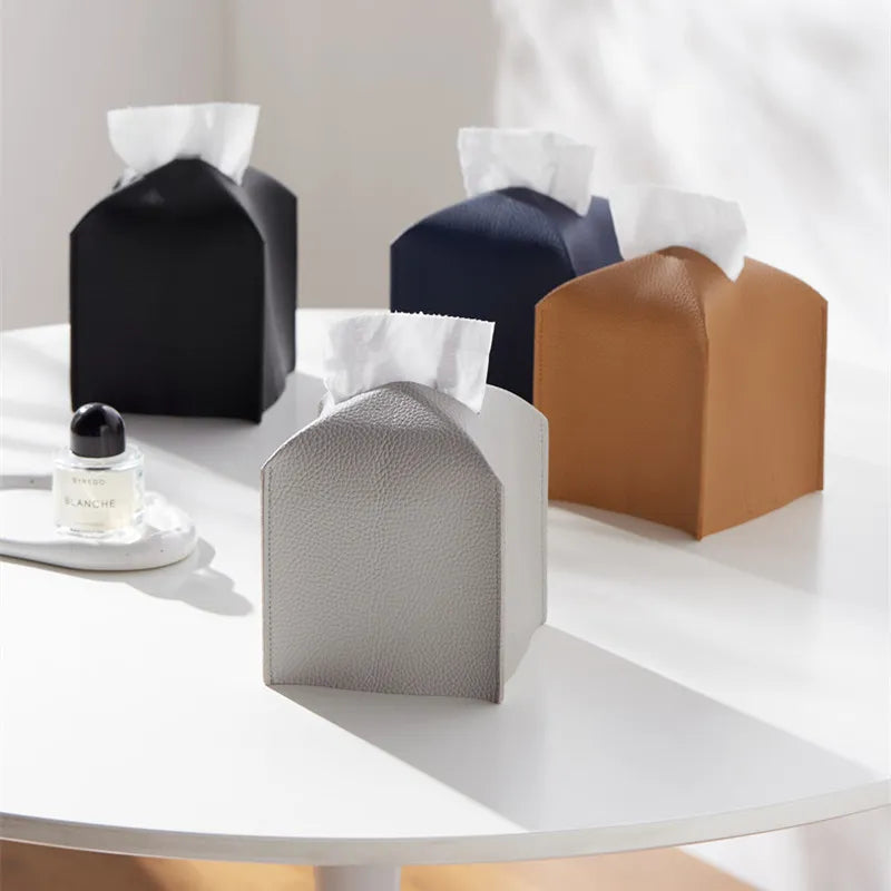 Southern Elegance Faux Leather Tissue Box Holder