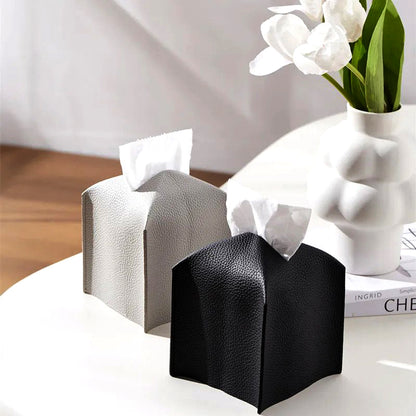 Southern Elegance Faux Leather Tissue Box Holder