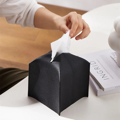 Southern Elegance Faux Leather Tissue Box Holder